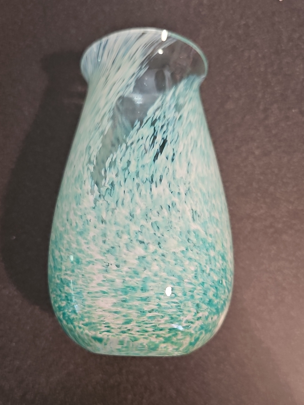 Vintage Caithness Art Glass Green And White Swirl